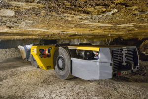 heat exchanger deep in a mine on Caterpillar mining equipment